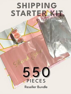 Reseller Shipping Bundle 550 PC Polymailers Stickers Bags Pink Small Business